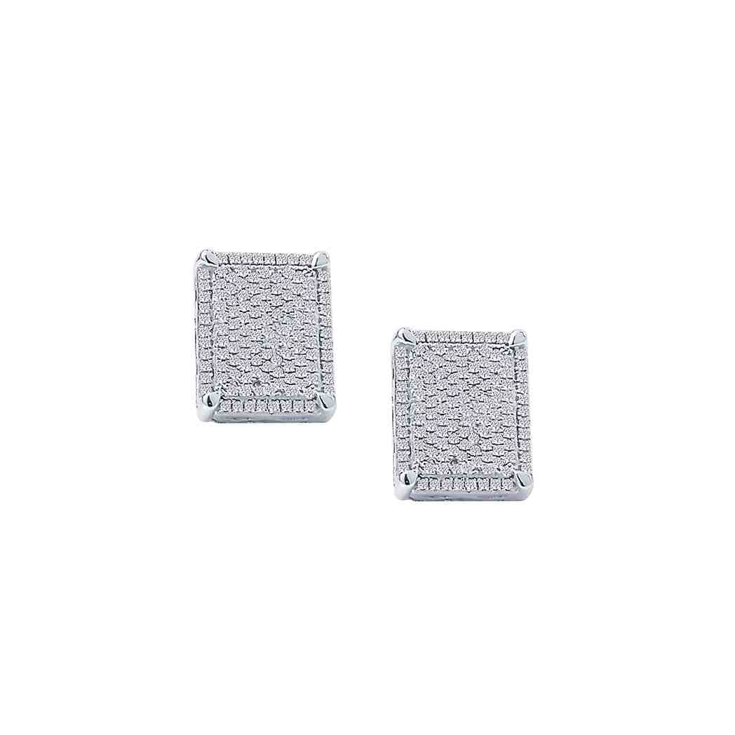 Square shape with an Diamond Cluster Stud Earring ER21348A